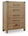 Ridgester - Five Drawer Chest - Light Brown – Accent Chests by Benchcraft® at Furniture Wholesale Plus , Nashville furniture store