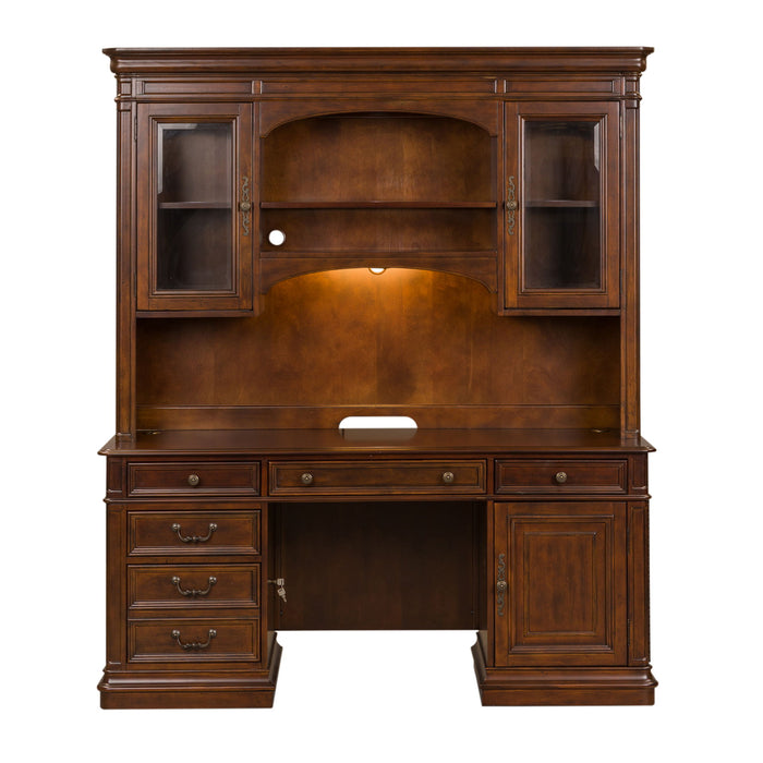 Brayton Manor - 3 Piece Jr Executive Credenza - Cognac – Credenzas & Hutches by Liberty Furniture at Furniture Wholesale Plus , Nashville furniture store