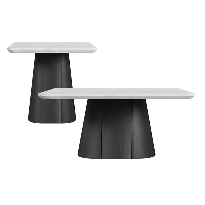 Edison - 2 Piece Occasional Table Set (Coffee Table & End Table) - White And Black – Table Sets by Elements International at Furniture Wholesale Plus , Nashville furniture store
