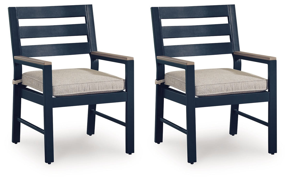 East Beach - Arm Chair With Cushion (Set of 2) - Blue – Chair Sets by Signature Design by Ashley® at Furniture Wholesale Plus , Nashville furniture store
