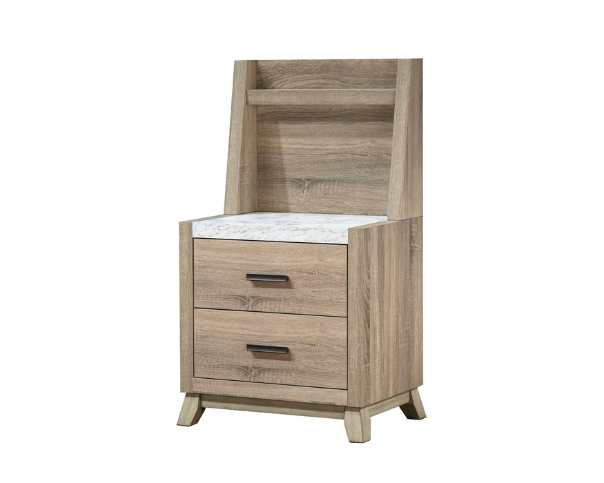 Tilston - Nightstand With Wall Panel - Natural – Accent Nightstands by Crown Mark at Furniture Wholesale Plus , Nashville furniture store