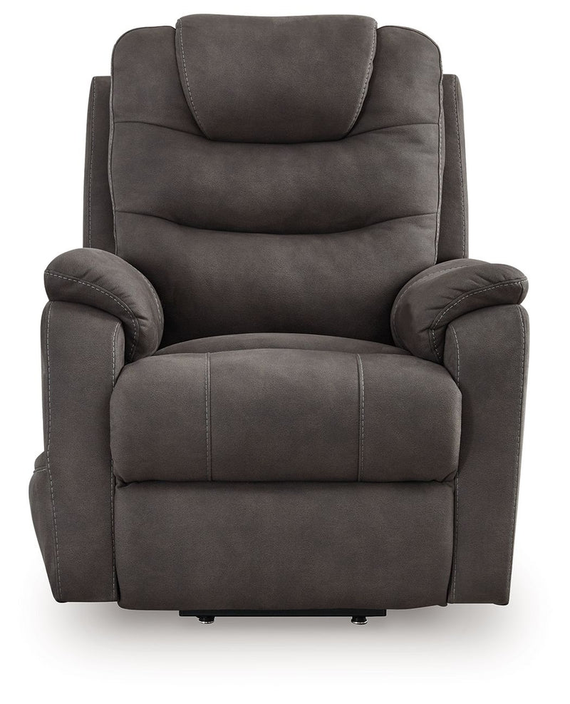 Snowfield - Power Lift Recliner - Gunmetal – Lift Chairs by Signature Design by Ashley® at Furniture Wholesale Plus , Nashville furniture store