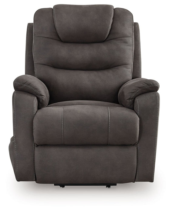 Snowfield - Power Lift Recliner - Gunmetal – Lift Chairs by Signature Design by Ashley® at Furniture Wholesale Plus , Nashville furniture store