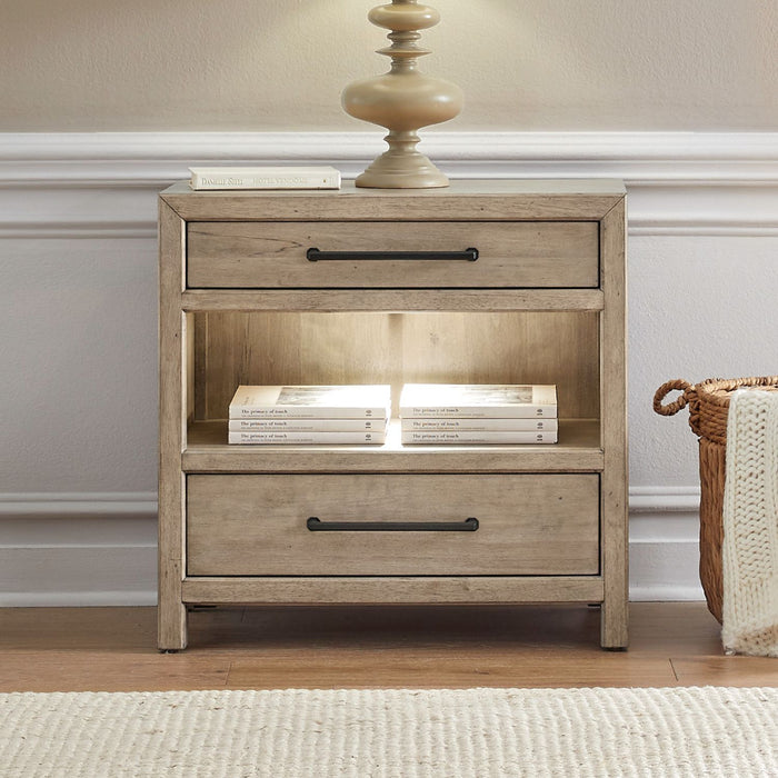 Proximity Place - Bedside Chest With Charging Station - Barley Buff – Bedside Chests by Liberty Furniture at Furniture Wholesale Plus , Nashville furniture store