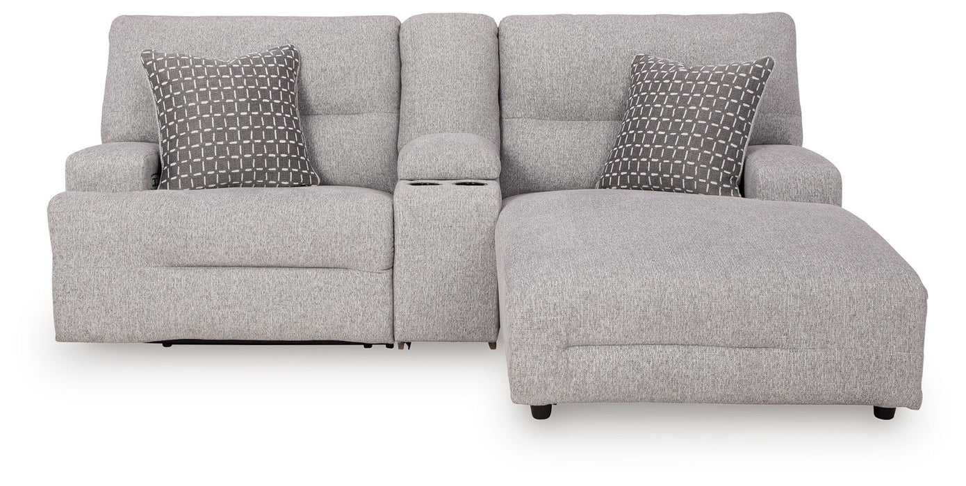 Acklen Place - 4 Pc. - 3-Piece Power Reclining Sectional Sofa With Raf Chaise, Wide Seat Power Recliner - Pewter – 4 Piece Living Room Sets by Signature Design by Ashley® at Furniture Wholesale Plus , Nashville furniture store