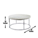 Echo - White Marble Top Round Cocktail Table - White – Cocktail Tables by Steve Silver Furniture at Furniture Wholesale Plus , Nashville furniture store