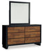 Kraeburn - Dresser And Mirror - Brown / Black – Dresser & Mirror by Benchcraft® at Furniture Wholesale Plus , Nashville furniture store
