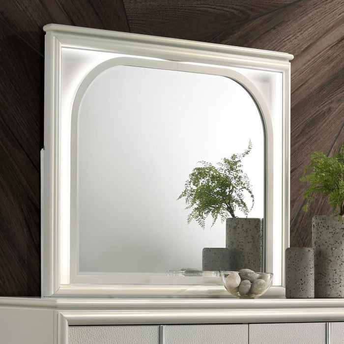 Olivia - LED Dresser Mirror - Pearl White – Mirrors by Coaster Fine Furniture at Furniture Wholesale Plus , Nashville furniture store