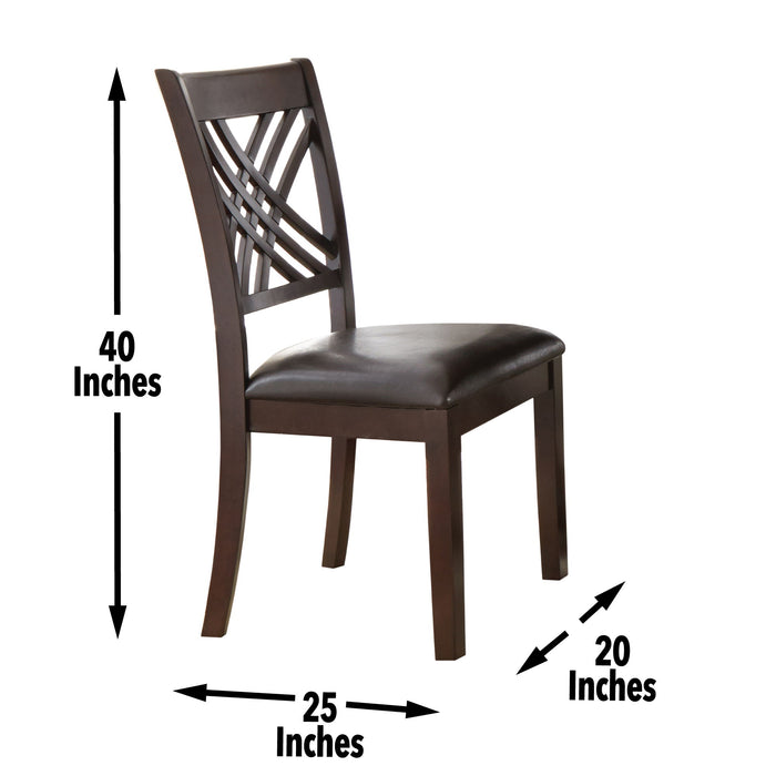 Adrian - Side Chair (Set of 2) - Dark Brown – Chair Sets by Steve Silver Furniture at Furniture Wholesale Plus , Nashville furniture store