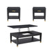 Yves - 3 Piece Occasional Table Set - Black – Table Sets by Steve Silver Furniture at Furniture Wholesale Plus , Nashville furniture store