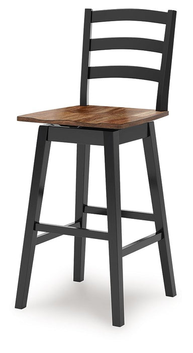 Wildenauer - Tall Swivel Barstool (Set of 2) - Brown / Black – Stool Sets by Signature Design by Ashley® at Furniture Wholesale Plus , Nashville furniture store
