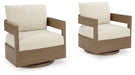 Serene Bay - Swivel Glider Chair With Cushion - Dark Brown / White – Swivel Chairs by Signature Design by Ashley® at Furniture Wholesale Plus , Nashville furniture store