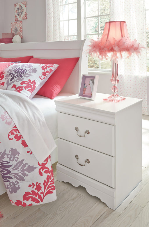 Anarasia - Two Drawer Night Stand - White – Accent Nightstands by Signature Design by Ashley® at Furniture Wholesale Plus , Nashville furniture store