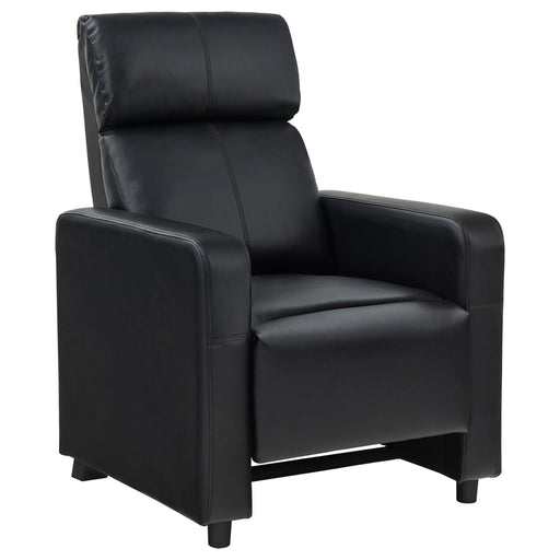 Toohey Home Theater Push Back Recliner Black - Premium Recliner from Coaster Z2 Standard - Just $330! Shop now at Furniture Wholesale Plus  We are the best furniture store in Nashville, Hendersonville, Goodlettsville, Madison, Antioch, Mount Juliet, Lebanon, Gallatin, Springfield, Murfreesboro, Franklin, Brentwood