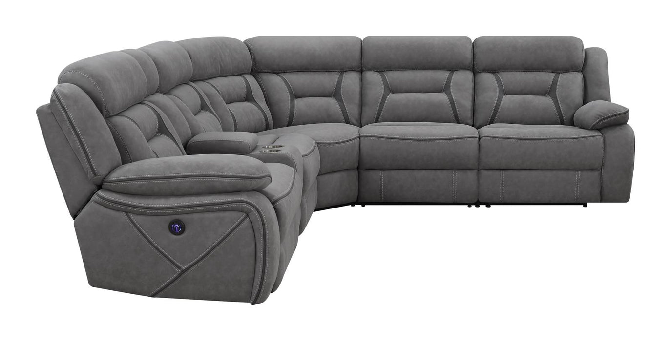 Higgins 4-piece Upholstered Power Sectional Grey - Premium Sectional from Coaster Z2 Standard - Just $2998! Shop now at Furniture Wholesale Plus  We are the best furniture store in Nashville, Hendersonville, Goodlettsville, Madison, Antioch, Mount Juliet, Lebanon, Gallatin, Springfield, Murfreesboro, Franklin, Brentwood