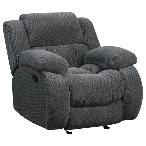 Weissman Upholstered Glider Recliner Charcoal - Premium Recliner from Coaster Z2 Standard - Just $578! Shop now at Furniture Wholesale Plus  We are the best furniture store in Nashville, Hendersonville, Goodlettsville, Madison, Antioch, Mount Juliet, Lebanon, Gallatin, Springfield, Murfreesboro, Franklin, Brentwood