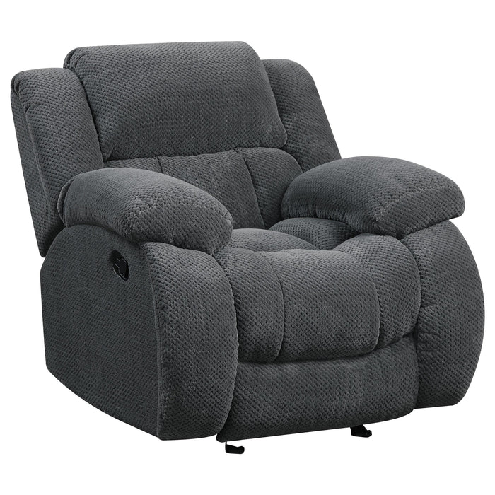 Weissman Upholstered Glider Recliner Charcoal - Premium Recliner from Coaster Z2 Standard - Just $578! Shop now at Furniture Wholesale Plus  We are the best furniture store in Nashville, Hendersonville, Goodlettsville, Madison, Antioch, Mount Juliet, Lebanon, Gallatin, Springfield, Murfreesboro, Franklin, Brentwood