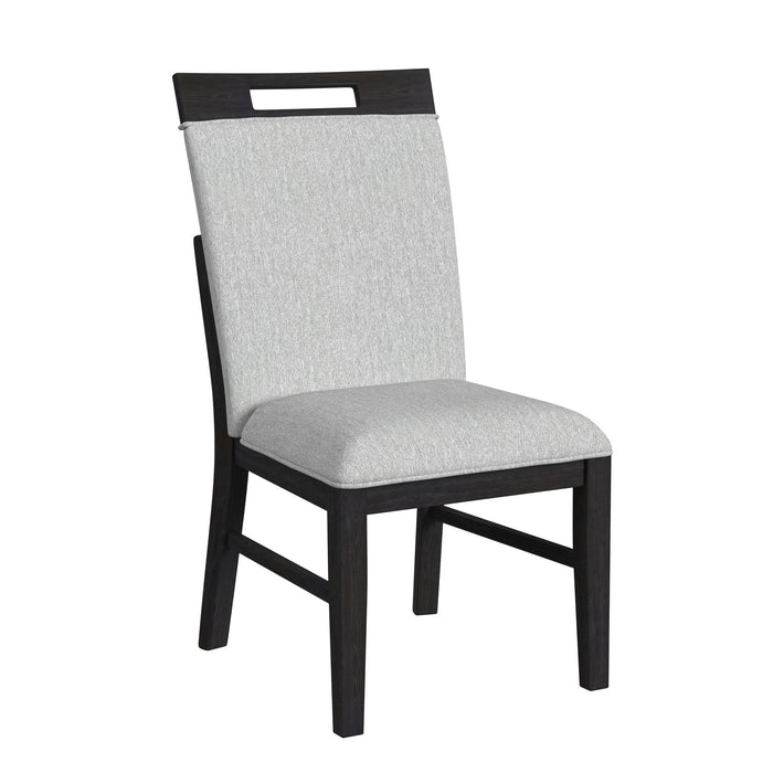 Transcend - Dining Side Chair With Fabric (Set of 2) - Charcoal And Light Gray – Chair Sets by Elements International at Furniture Wholesale Plus , Nashville furniture store