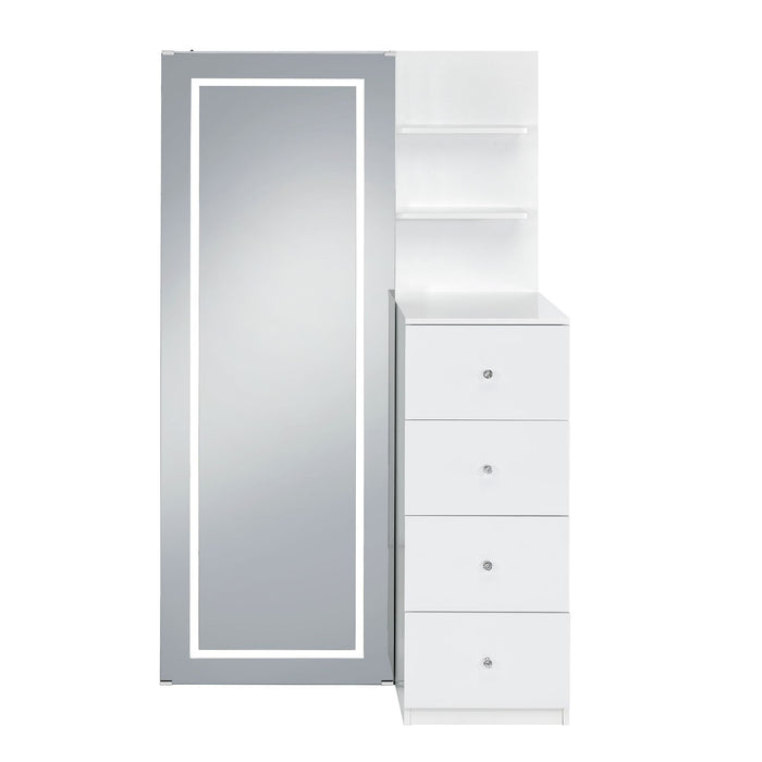 Vancouver - Floor Mirror With Storage - White – Storage Mirrors by Elements International at Furniture Wholesale Plus , Nashville furniture store