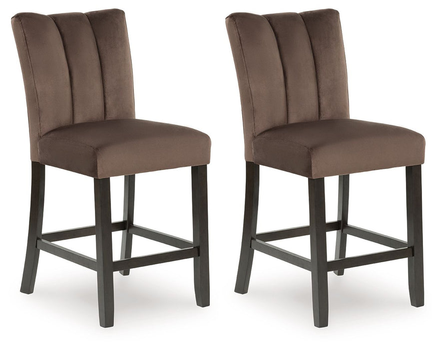 Jeshina - Upholstered Barstool (Set of 2) - Mocha – Stool Sets by Signature Design by Ashley® at Furniture Wholesale Plus , Nashville furniture store