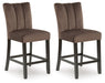 Jeshina - Upholstered Barstool (Set of 2) - Mocha – Stool Sets by Signature Design by Ashley® at Furniture Wholesale Plus , Nashville furniture store