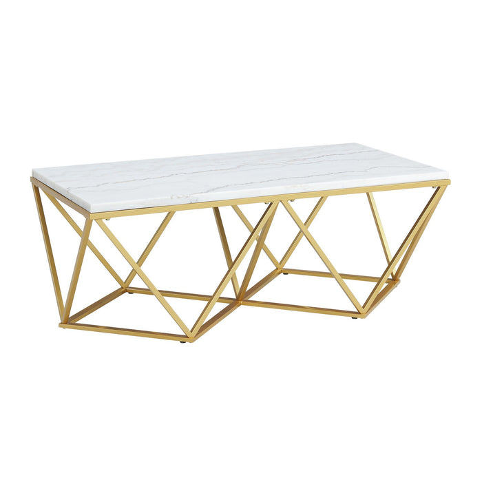 Riko - Rectangular Coffee Table With Metal Leg - Gold – Coffee Tables by Elements International at Furniture Wholesale Plus , Nashville furniture store