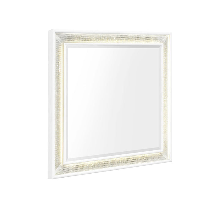 Reflections - Vanity Mirror - Pearl White & Rhinestone – Mirrors by Liberty Furniture at Furniture Wholesale Plus , Nashville furniture store
