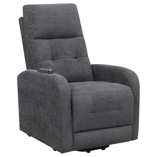 Howie Tufted Upholstered Power Lift Recliner Charcoal - Premium Recliner from Coaster Z2 Standard - Just $598! Shop now at Furniture Wholesale Plus  We are the best furniture store in Nashville, Hendersonville, Goodlettsville, Madison, Antioch, Mount Juliet, Lebanon, Gallatin, Springfield, Murfreesboro, Franklin, Brentwood