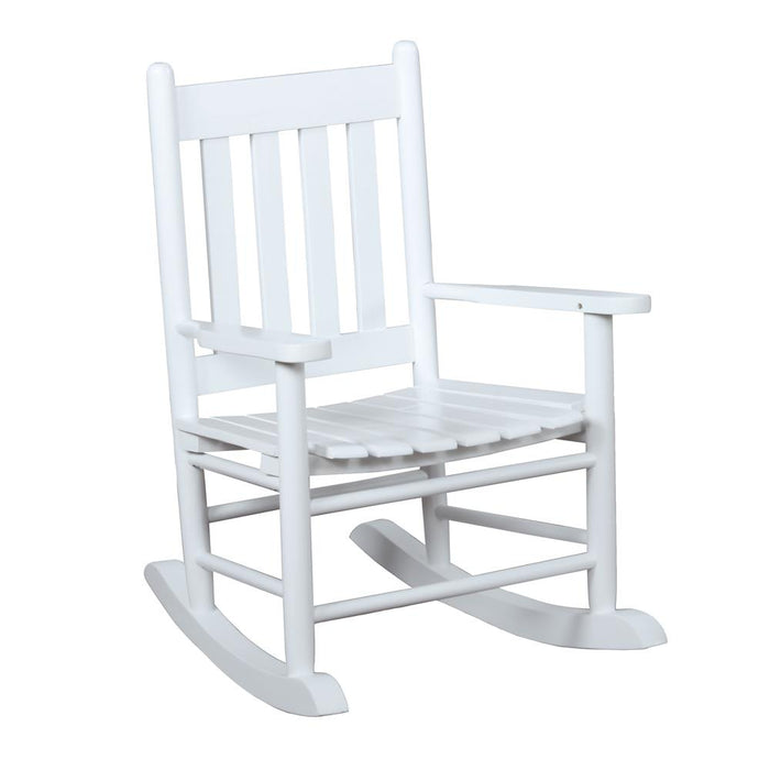 Annie Slat Back Youth Rocking Chair White - Premium Rocking Chair from Coaster Z2 Standard - Just $86! Shop now at Furniture Wholesale Plus  We are the best furniture store in Nashville, Hendersonville, Goodlettsville, Madison, Antioch, Mount Juliet, Lebanon, Gallatin, Springfield, Murfreesboro, Franklin, Brentwood