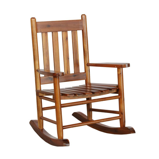 Annie Slat Back Youth Rocking Chair Golden Brown - Premium Rocking Chair from Coaster Z2 Standard - Just $86! Shop now at Furniture Wholesale Plus  We are the best furniture store in Nashville, Hendersonville, Goodlettsville, Madison, Antioch, Mount Juliet, Lebanon, Gallatin, Springfield, Murfreesboro, Franklin, Brentwood