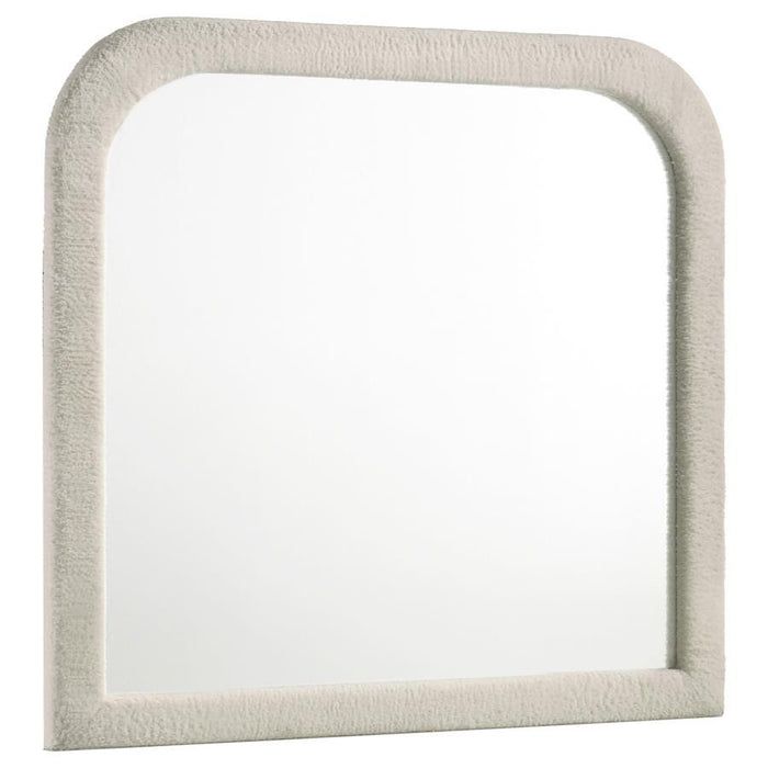 Sonya - Upholstered Bedroom Dresser Mirror - Ivory – Mirrors by Coaster Fine Furniture at Furniture Wholesale Plus , Nashville furniture store