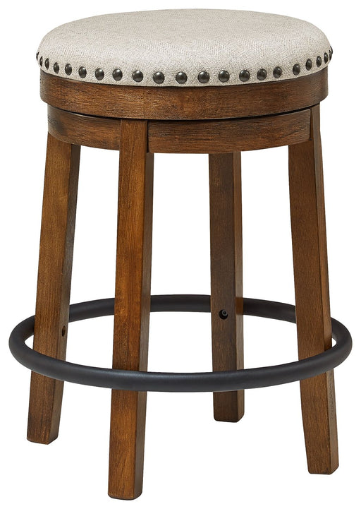 Valebeck - Upholstered Swivel Stool - Premium Counter Height (24"-27") from Signature Design by Ashley® - Just $148! Shop now at Furniture Wholesale Plus  We are the best furniture store in Nashville, Hendersonville, Goodlettsville, Madison, Antioch, Mount Juliet, Lebanon, Gallatin, Springfield, Murfreesboro, Franklin, Brentwood