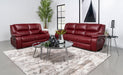 Camila Upholstered Reclining Sofa Set Red Faux Leather - Premium Living Room Set from Coaster Z2 Standard - Just $1496! Shop now at Furniture Wholesale Plus  We are the best furniture store in Nashville, Hendersonville, Goodlettsville, Madison, Antioch, Mount Juliet, Lebanon, Gallatin, Springfield, Murfreesboro, Franklin, Brentwood