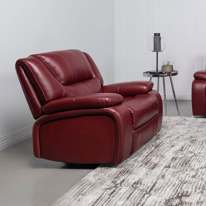 Camila Upholstered Glider Recliner Chair Red Faux Leather - Premium Recliner from Coaster Z2 Standard - Just $438! Shop now at Furniture Wholesale Plus  We are the best furniture store in Nashville, Hendersonville, Goodlettsville, Madison, Antioch, Mount Juliet, Lebanon, Gallatin, Springfield, Murfreesboro, Franklin, Brentwood