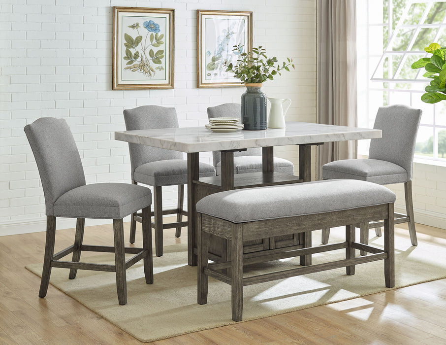 Grayson - Counter Height Set With White Top Table – 5 Piece Dining Room Sets by Steve Silver Furniture at Furniture Wholesale Plus , Nashville furniture store