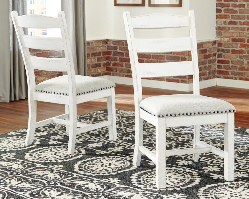 Valebeck - Dining UPH Side Chair (Set of 2) - Beige / White – Chair Sets by Signature Design by Ashley® at Furniture Wholesale Plus , Nashville furniture store