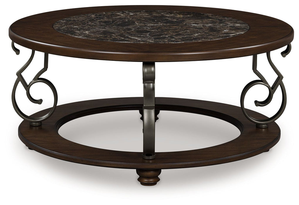 Frallyn - Round Cocktail Table - Dark Brown – Coffee Tables by Signature Design by Ashley® at Furniture Wholesale Plus , Nashville furniture store