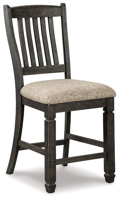 Tyler Creek - Black / Grayish Brown - Upholstered Barstool (Set of 2) - Premium Stool Sets from Signature Design by Ashley® - Just $308! Shop now at Furniture Wholesale Plus  We are the best furniture store in Nashville, Hendersonville, Goodlettsville, Madison, Antioch, Mount Juliet, Lebanon, Gallatin, Springfield, Murfreesboro, Franklin, Brentwood