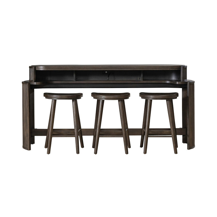 City View - 4 Piece Table Set (Console Bar Table & 3 Console Stools) - Coffee Bean – 4 Piece Living Room Sets by Liberty Furniture at Furniture Wholesale Plus , Nashville furniture store