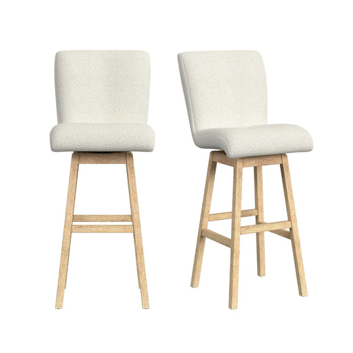 Cambrie - Upholstered Swivel Bar Stool With Boucle (Set of 2) - Beige / Natural – Stool Sets by Elements International at Furniture Wholesale Plus , Nashville furniture store