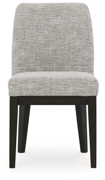Burkhaus - Dining UPH Side Chair (Set of 2) - Beige / Dark Brown – Chair Sets by Signature Design by Ashley® at Furniture Wholesale Plus , Nashville furniture store