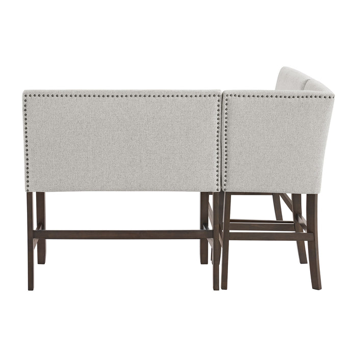 Seneca - Counter 3 Piece Corner Bench - Brown / Gray – 3 Piece Dining Room Sets by Elements International at Furniture Wholesale Plus , Nashville furniture store