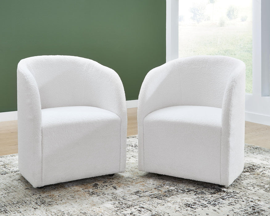 Rowanbeck - Dining Upholstered Arm Chair (Set of 2) - Ivory – Chair Sets by Signature Design by Ashley® at Furniture Wholesale Plus , Nashville furniture store