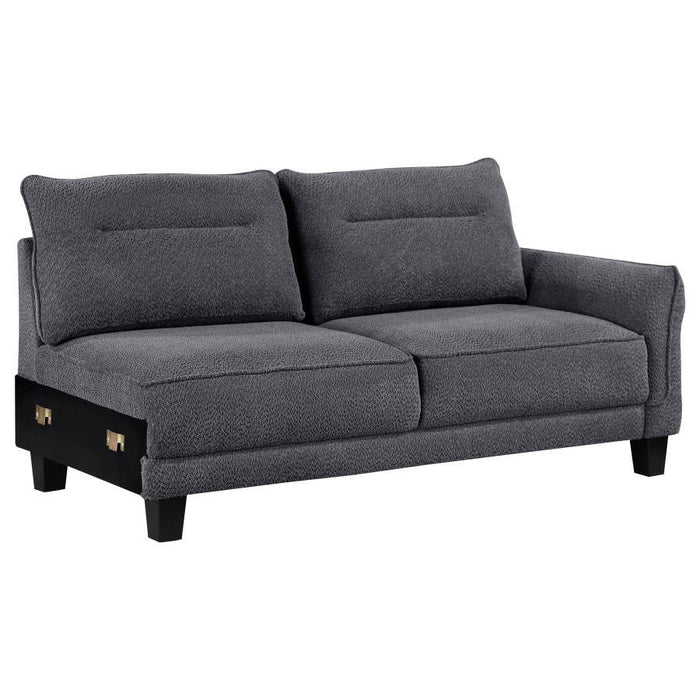 Caspian - Upholstered Curved Arm Chaise Sectional Sofa – Stationary Sectionals by Coaster Fine Furniture at Furniture Wholesale Plus , Nashville furniture store
