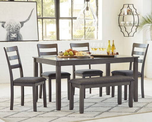 Bridson - RECT DRM Table Set (Set of 6) - Gray – 6 Piece Dining Room Sets by Signature Design by Ashley® at Furniture Wholesale Plus , Nashville furniture store
