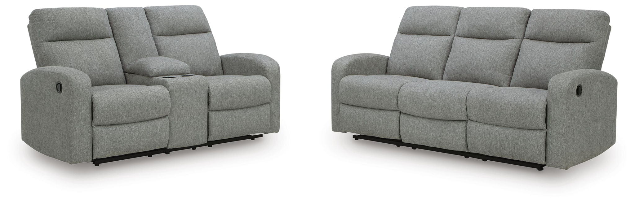 Gauntlet - 2 Pc. - Reclining Sofa And Loveseat - Sterling – Reclining Sofas & Loveseats by Signature Design by Ashley® at Furniture Wholesale Plus , Nashville furniture store