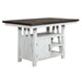 Farmhouse - Gathering Table - Two Tone White / Wood Tone – Counter Tables by Liberty Furniture at Furniture Wholesale Plus , Nashville furniture store