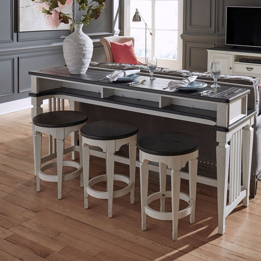 Allyson Park - Console Stool - Wirebrushed White / Charcoal – Bar Height (28"-30") by Liberty Furniture at Furniture Wholesale Plus , Nashville furniture store