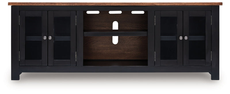 Wildenauer - XL TV Stand With Fireplace Option - Brown / Black – TV Stands by Signature Design by Ashley® at Furniture Wholesale Plus , Nashville furniture store