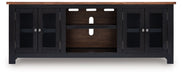 Wildenauer - XL TV Stand With Fireplace Option - Brown / Black – TV Stands by Signature Design by Ashley® at Furniture Wholesale Plus , Nashville furniture store
